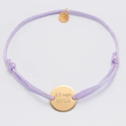 Hot HappyBulle Bracelet EVJF personnalisé médaille gravée plaqué or 2 trous 15mm Plaqué or 18k