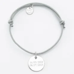 Hot HappyBulle Bracelet EVJF personnalisé médaille gravée argent dormeuse 15mm Argent rhodié 925