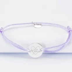 Online HappyBulle Bracelet EVJF personnalisé médaille gravée argent 2 trous 15mm Argent rhodié 925