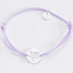 Online HappyBulle Bracelet EVJF personnalisé médaille gravée argent 2 trous 15mm Argent rhodié 925