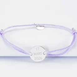 Online HappyBulle Bracelet EVJF personnalisé médaille gravée argent 2 trous 15mm Argent rhodié 925