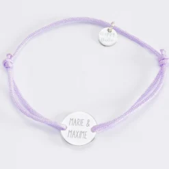 Online HappyBulle Bracelet EVJF personnalisé médaille gravée argent 2 trous 15mm Argent rhodié 925