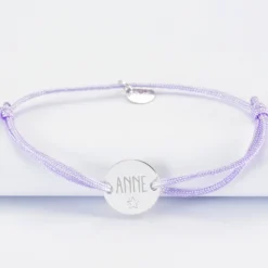 Online HappyBulle Bracelet EVJF personnalisé médaille gravée argent 2 trous 15mm Argent rhodié 925