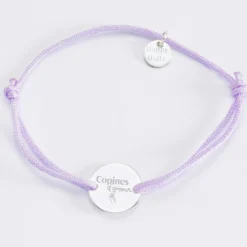 Online HappyBulle Bracelet EVJF personnalisé médaille gravée argent 2 trous 15mm Argent rhodié 925