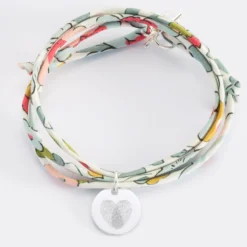 Clearance HappyBulle Bracelet EVJF 3 tours Liberty personnalisé médaille gravée argent 15 mm Argent rhodié 925