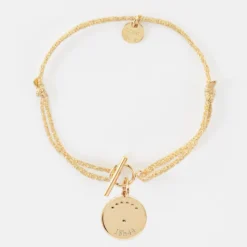 Hot HappyBulle Bracelet fermoir personnalisé cordon pailleté médaille Lune zircons crépuscule gravée plaqué or 16 mm