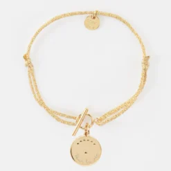 Hot HappyBulle Bracelet fermoir personnalisé cordon pailleté médaille Lune zircons crépuscule gravée plaqué or 16 mm