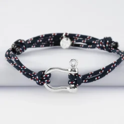 Online HappyBulle Bracelet homme cordage marin double manille argent 20 mm Argent rhodié 925