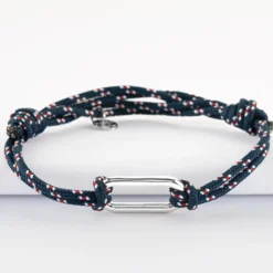 Sale HappyBulle Bracelet homme cordage marin double maillon argent 25x12 mm Argent rhodié 925