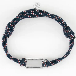 Sale HappyBulle Bracelet homme cordage marin double maillon argent 25x12 mm Argent rhodié 925