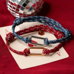 Sale HappyBulle Bracelet homme cordage marin double maillon argent 25x12 mm Argent rhodié 925