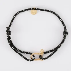 HappyBulle Bracelet homme cordage marin manille plaqué or 15 mm Plaqué or 18k