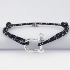 Online HappyBulle Bracelet homme cordage marin manille argent 20 mm Argent rhodié 925