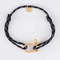 Clearance HappyBulle Bracelet homme cordage marin manille plaqué or 20 mm Plaqué or 18k