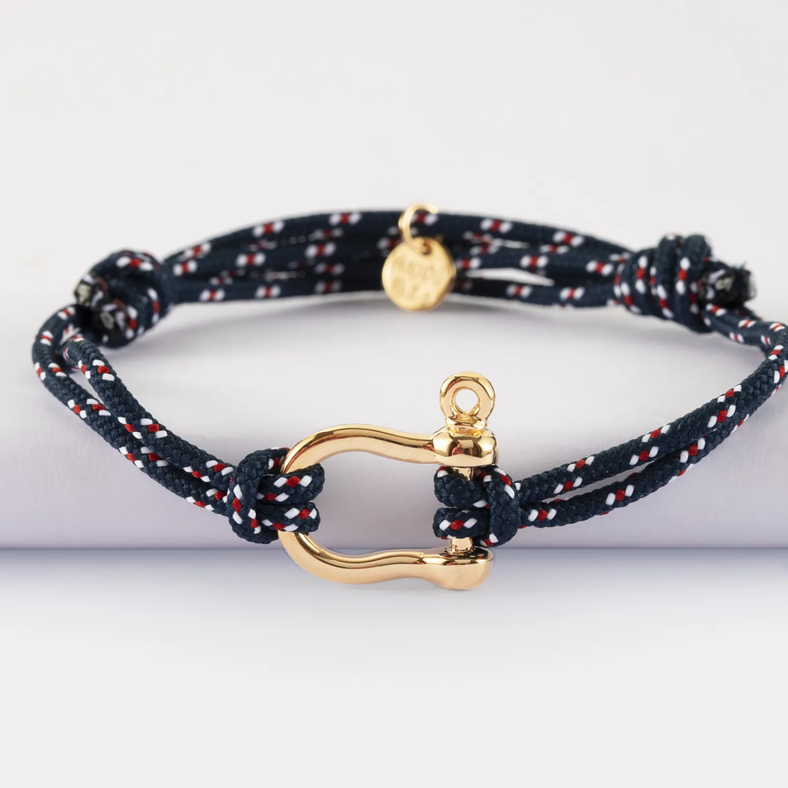 Discount HappyBulle Bracelet homme cordage marin double manille plaqué or 20 mm Plaqué or 18k