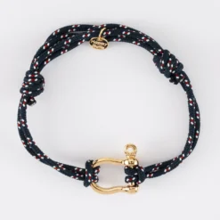 Discount HappyBulle Bracelet homme cordage marin double manille plaqué or 20 mm Plaqué or 18k