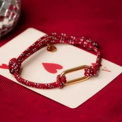 Best HappyBulle Bracelet homme cordage marin double maillon plaqué or 25x12 mm Plaqué or 18k