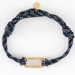 Best HappyBulle Bracelet homme cordage marin double maillon plaqué or 25x12 mm Plaqué or 18k