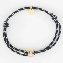 New HappyBulle Bracelet homme cordage marin simple maille marine plaqué or 15,4x9 mm Plaqué or 18k