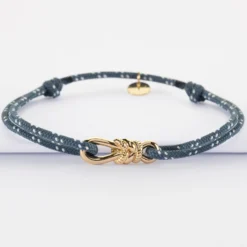 New HappyBulle Bracelet homme cordage marin simple "Le lien" plaqué or - x Lilylovesfashion Plaqué or 18k