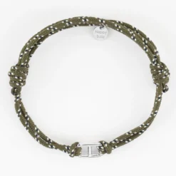 Best HappyBulle Bracelet homme cordage marin double maille marine argent 15,4x9 mm Argent rhodié 925