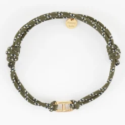 Sale HappyBulle Bracelet homme cordage marin double maille marine plaqué or 15,4x9 mm Plaqué or 18k
