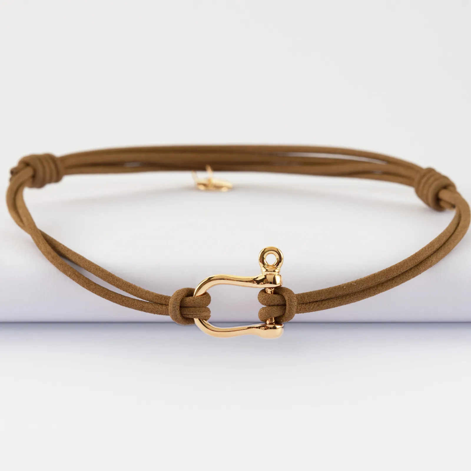 Hot HappyBulle Bracelet homme cordon cuir double manille plaqué or 15 mm Plaqué or 18k