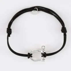 Best HappyBulle Bracelet homme cordon double manille argent 20 mm Argent rhodié 925
