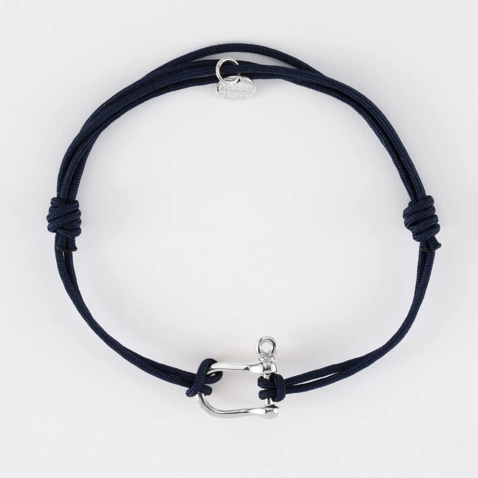 Discount HappyBulle Bracelet homme cordon double manille argent 15 mm Argent rhodié 925