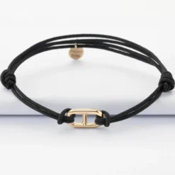 Clearance HappyBulle Bracelet homme cordon double maille marine plaqué or 15,4x9 mm Plaqué or 18k