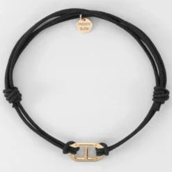 Clearance HappyBulle Bracelet homme cordon double maille marine plaqué or 15,4x9 mm Plaqué or 18k