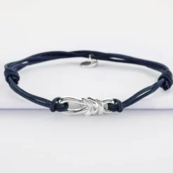 Sale HappyBulle Bracelet homme cordon double "Le lien" argent - x Lilylovesfashion Argent rhodié 925