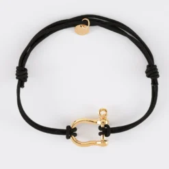 Hot HappyBulle Bracelet homme cordon double manille plaqué or 20 mm Plaqué or 18k
