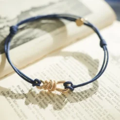 HappyBulle Bracelet homme cordon double "Le lien" plaqué or - x Lilylovesfashion Plaqué or 18k