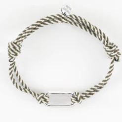 Discount HappyBulle Bracelet homme cordon marin double tressé maillon argent 25x12 mm Argent rhodié 925