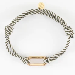 Best HappyBulle Bracelet homme cordon marin double tressé maillon plaqué or 25x12 mm Plaqué or 18k