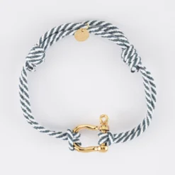 Hot HappyBulle Bracelet homme cordon marin double tressé manille plaqué or 20 mm Plaqué or 18k