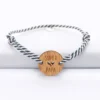 Hot HappyBulle Bracelet homme cordon marin médaille gravée bois ronde 21 mm - Edition spéciale "Super Papa"