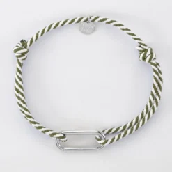 Best HappyBulle Bracelet homme cordon marin tressé maillon argent 25x12 mm Argent rhodié 925