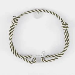 HappyBulle Bracelet homme cordon marin tressé manille argent 15 mm Argent rhodié 925