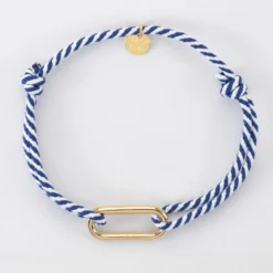 Hot HappyBulle Bracelet homme cordon marin tressé maillon plaqué or 25x12 mm Plaqué or 18k