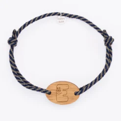 Discount HappyBulle Bracelet homme cordon marin tressé médaille ovale 2 trous 25x17 mm - x Barbapapa Bois