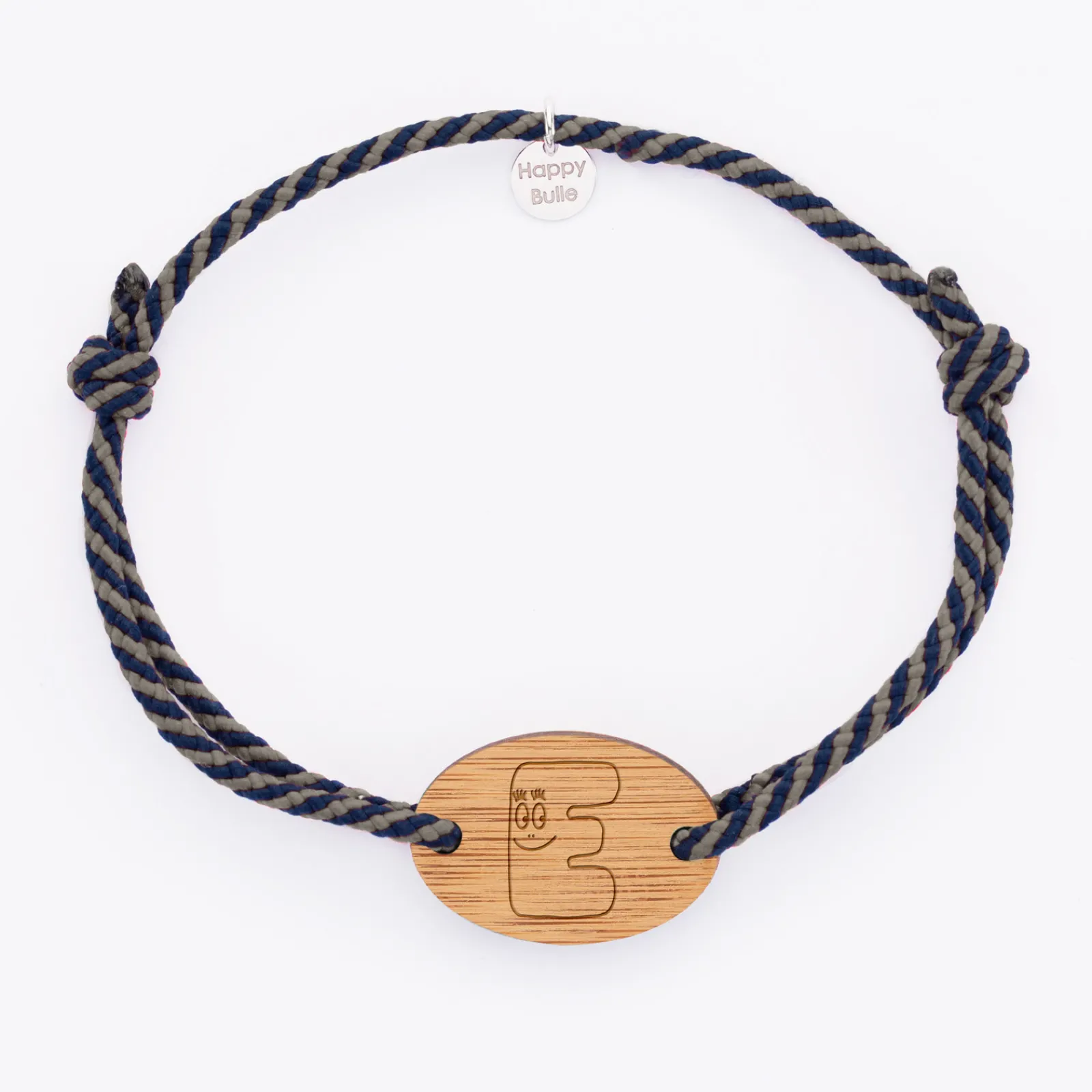 Discount HappyBulle Bracelet homme cordon marin tressé médaille ovale 2 trous 25x17 mm - x Barbapapa Bois