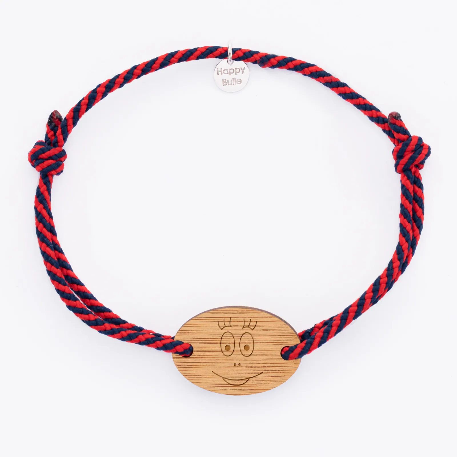 Discount HappyBulle Bracelet homme cordon marin tressé médaille ovale 2 trous 25x17 mm - x Barbapapa Bois
