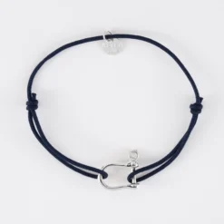 HappyBulle Bracelet homme cordon simple manille argent 15 mm