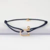 Clearance HappyBulle Bracelet homme cordon simple manille plaqué or 15 mm