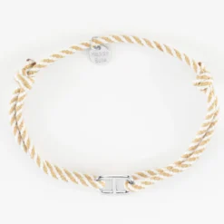 New HappyBulle Bracelet homme cordon tressé simple maille marine argent 15,4x9 mm Argent rhodié 925