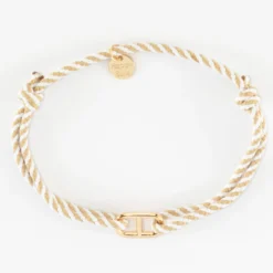 Sale HappyBulle Bracelet homme cordon tressé simple maille marine plaqué or 15,4x9 mm Plaqué or 18k