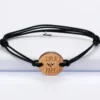 Clearance HappyBulle Bracelet homme médaille gravée bois ronde 21 mm - Edition spéciale "Super Papy"