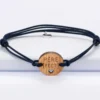 Best HappyBulle Bracelet homme médaille gravée bois ronde 21 mm - Edition spéciale "Père fect"